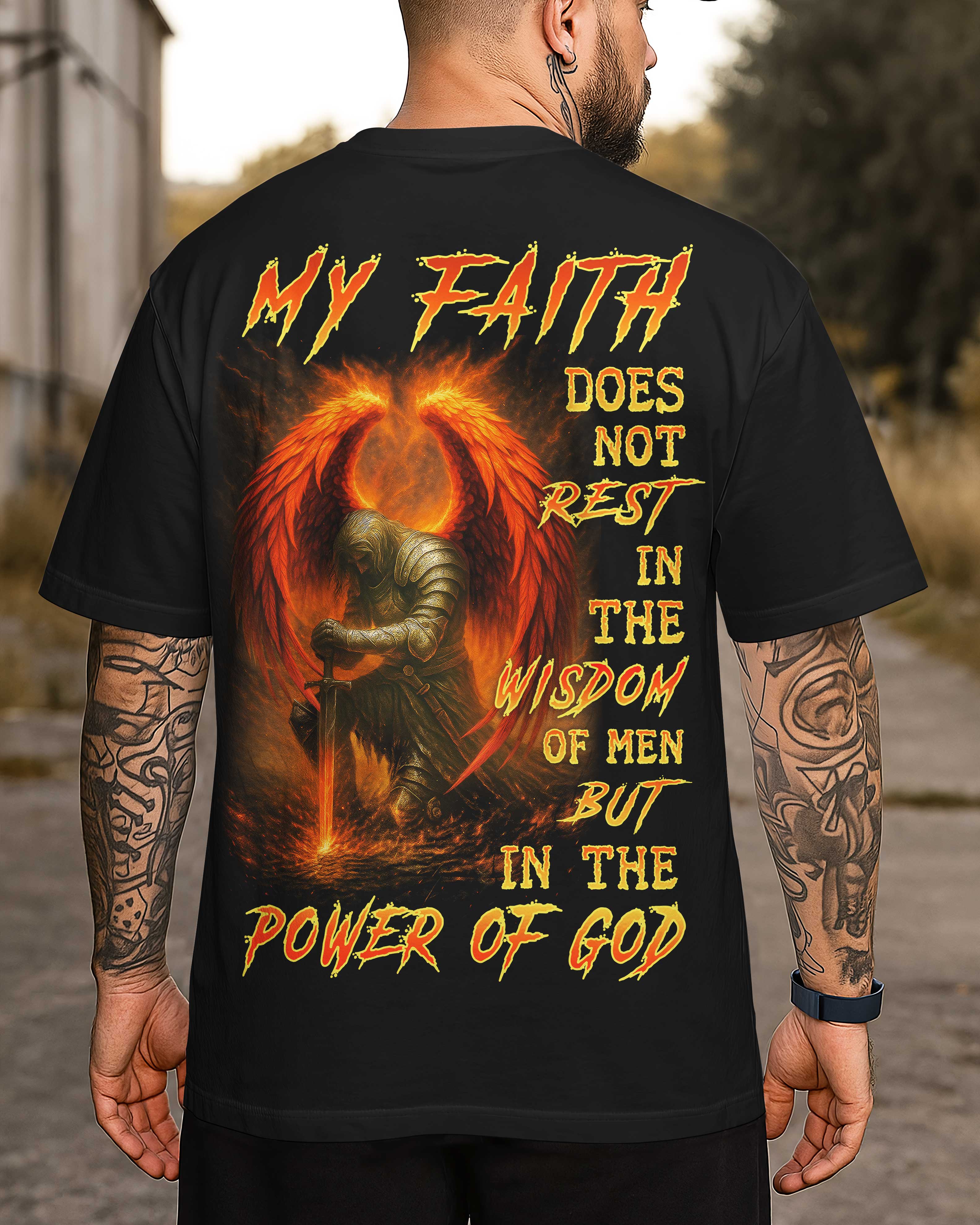 My Faith Does Not Rest In The Wisdom Of Men But In The Power Of God All Over Print T-Shirt