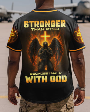 Stronger Than Ptsd Because I Walk With God Jersey