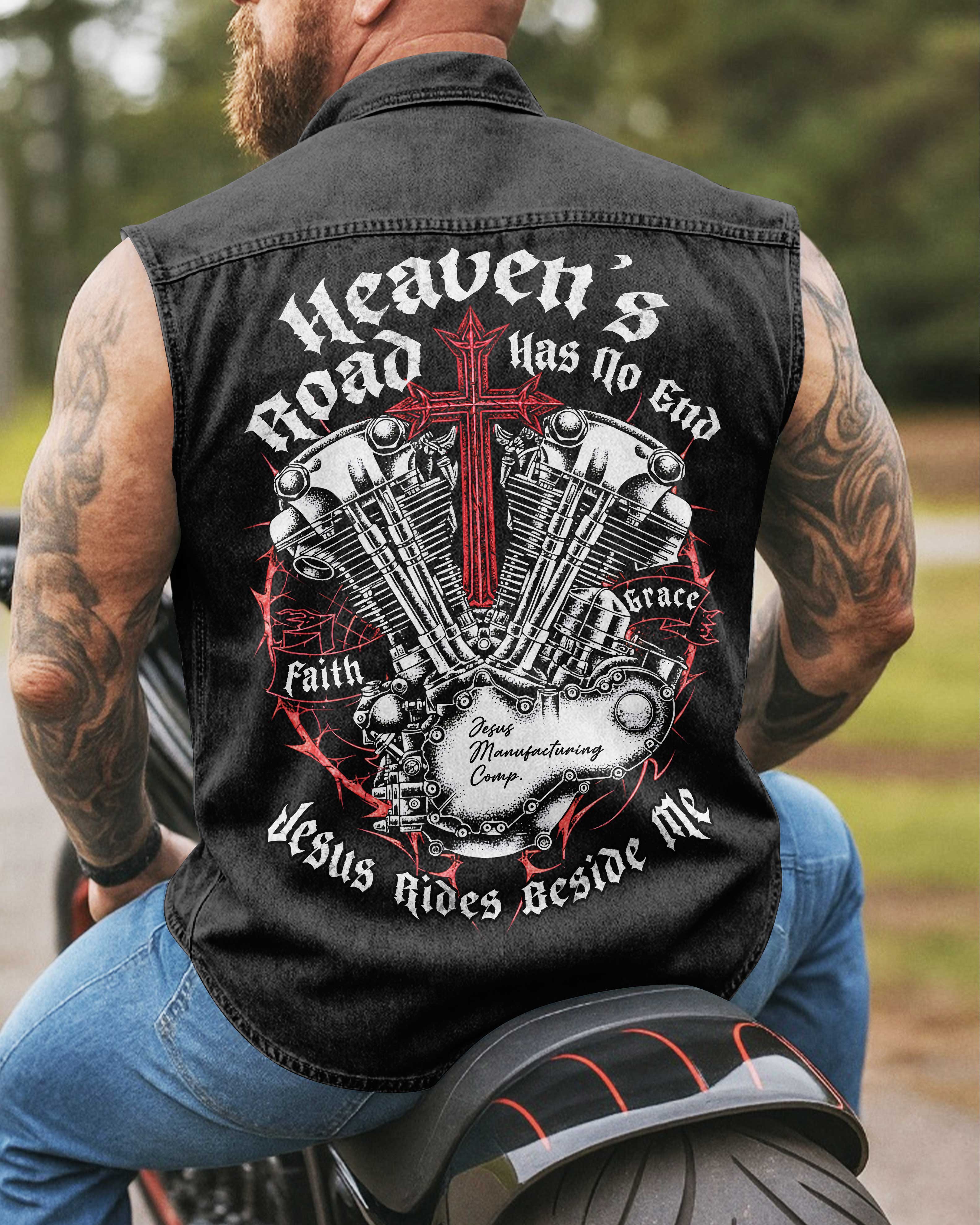 Heaven's Road For Sleevesless Denim Shirt