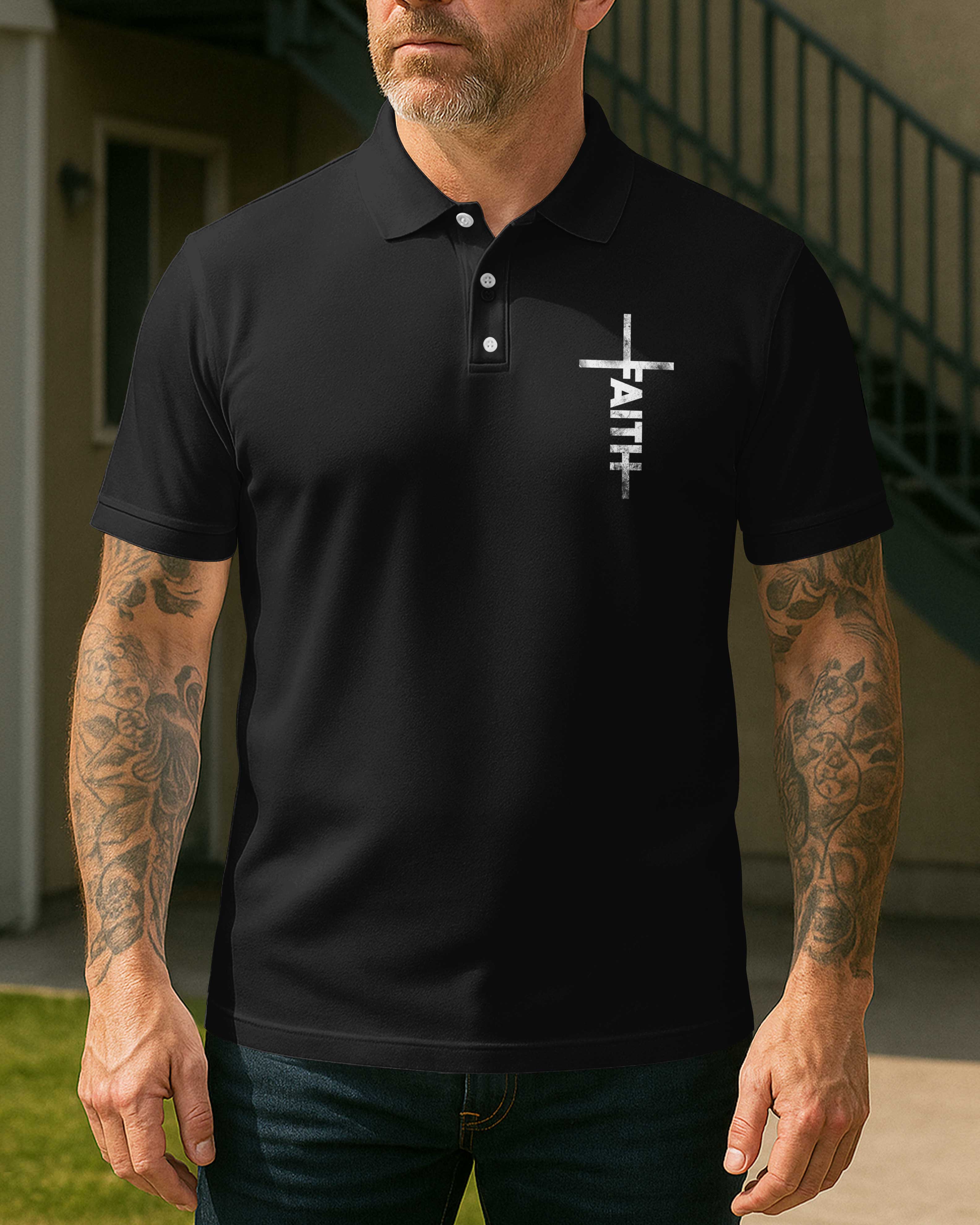 Rooted In Christ All Over Print Polo Shirt