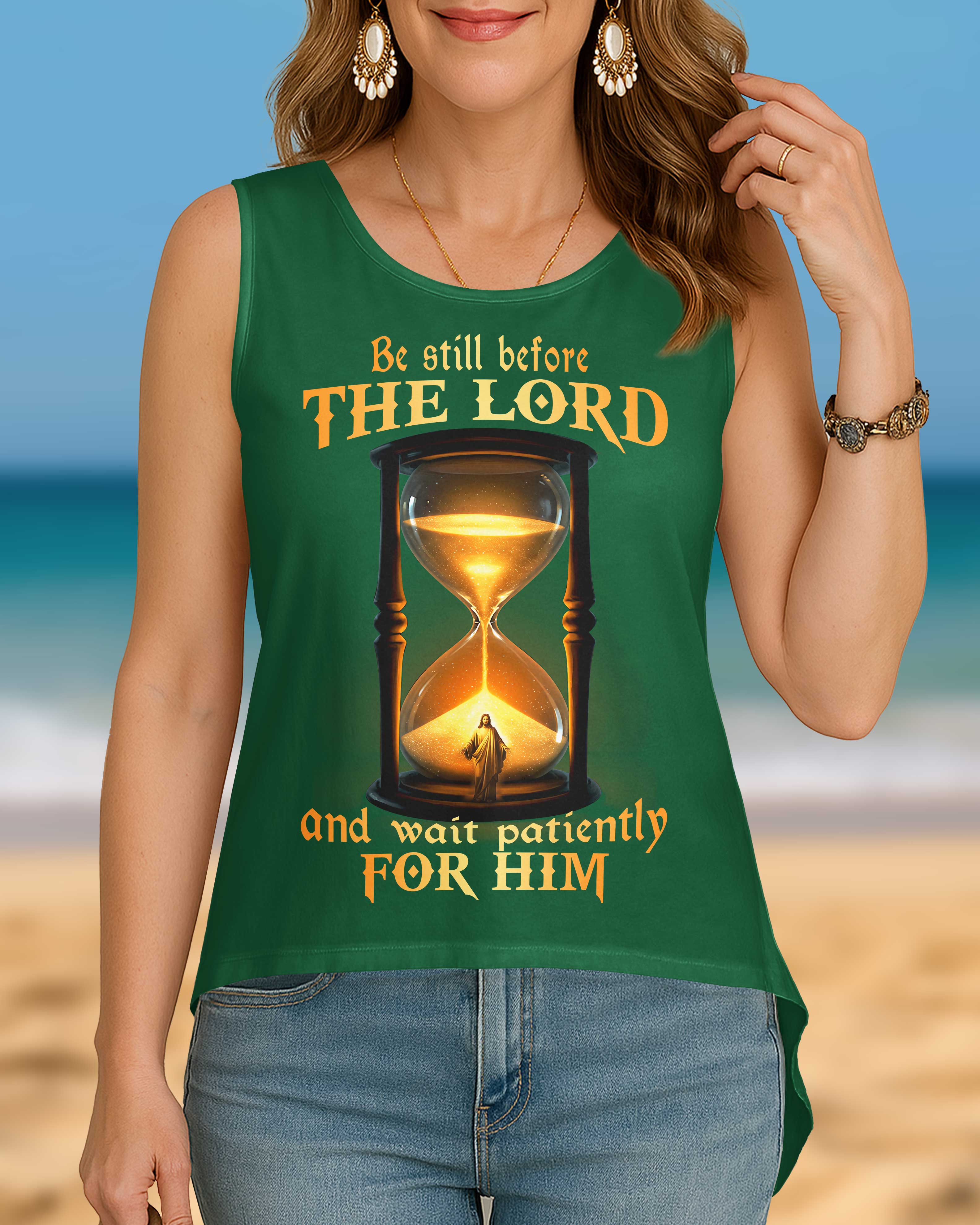 Be Still Before The Lord Cut Out Wrap Back Tank Top