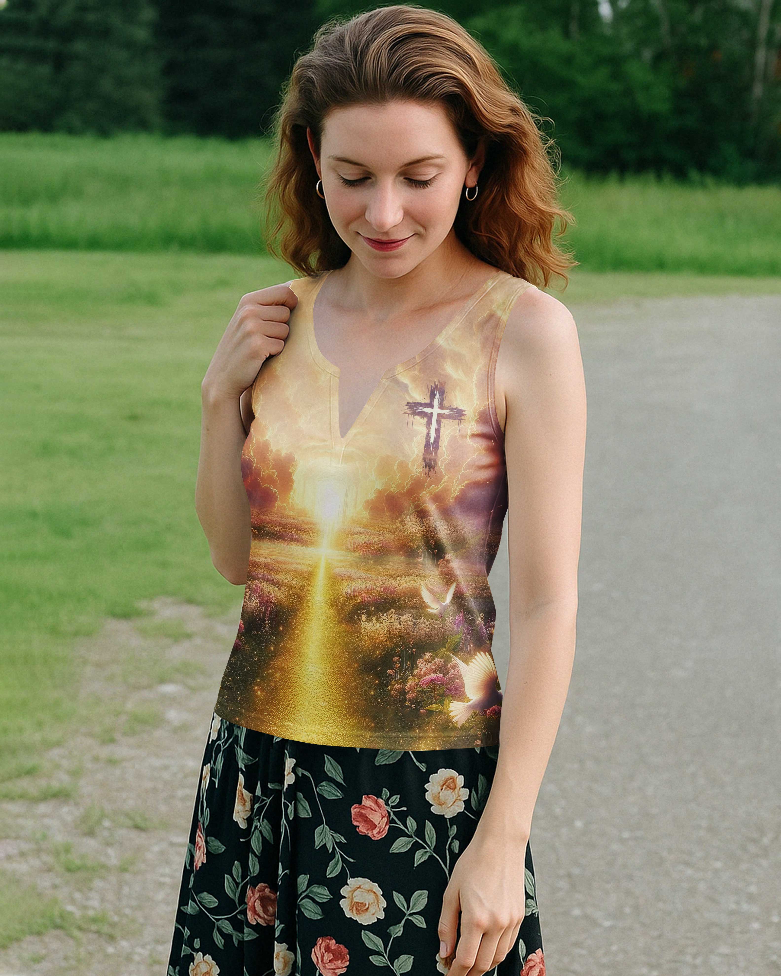 Jesus Is Coming Stay Ready All Over Print V-neck Tank Top