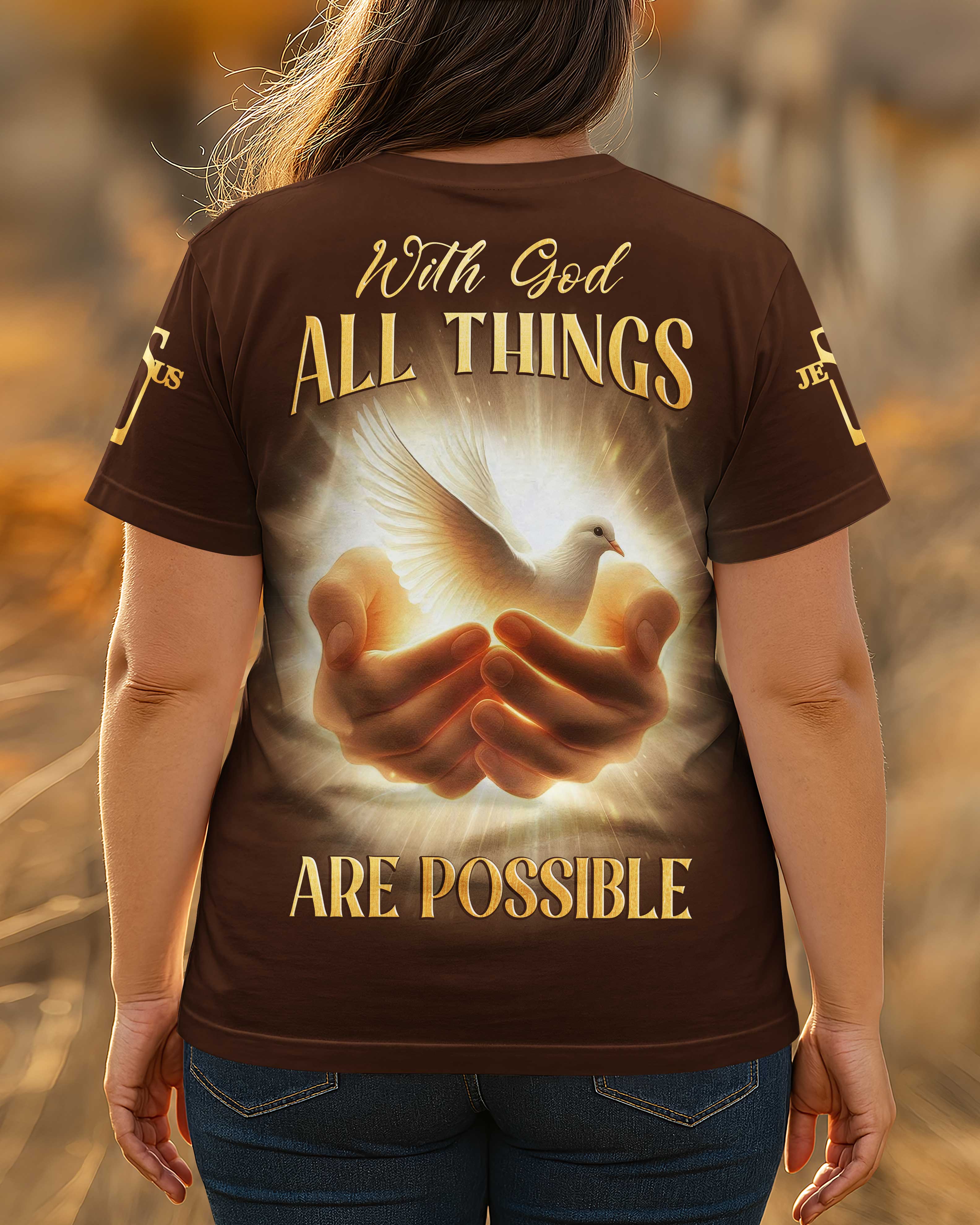 With God All Things Are Possible All Over Print T-Shirt