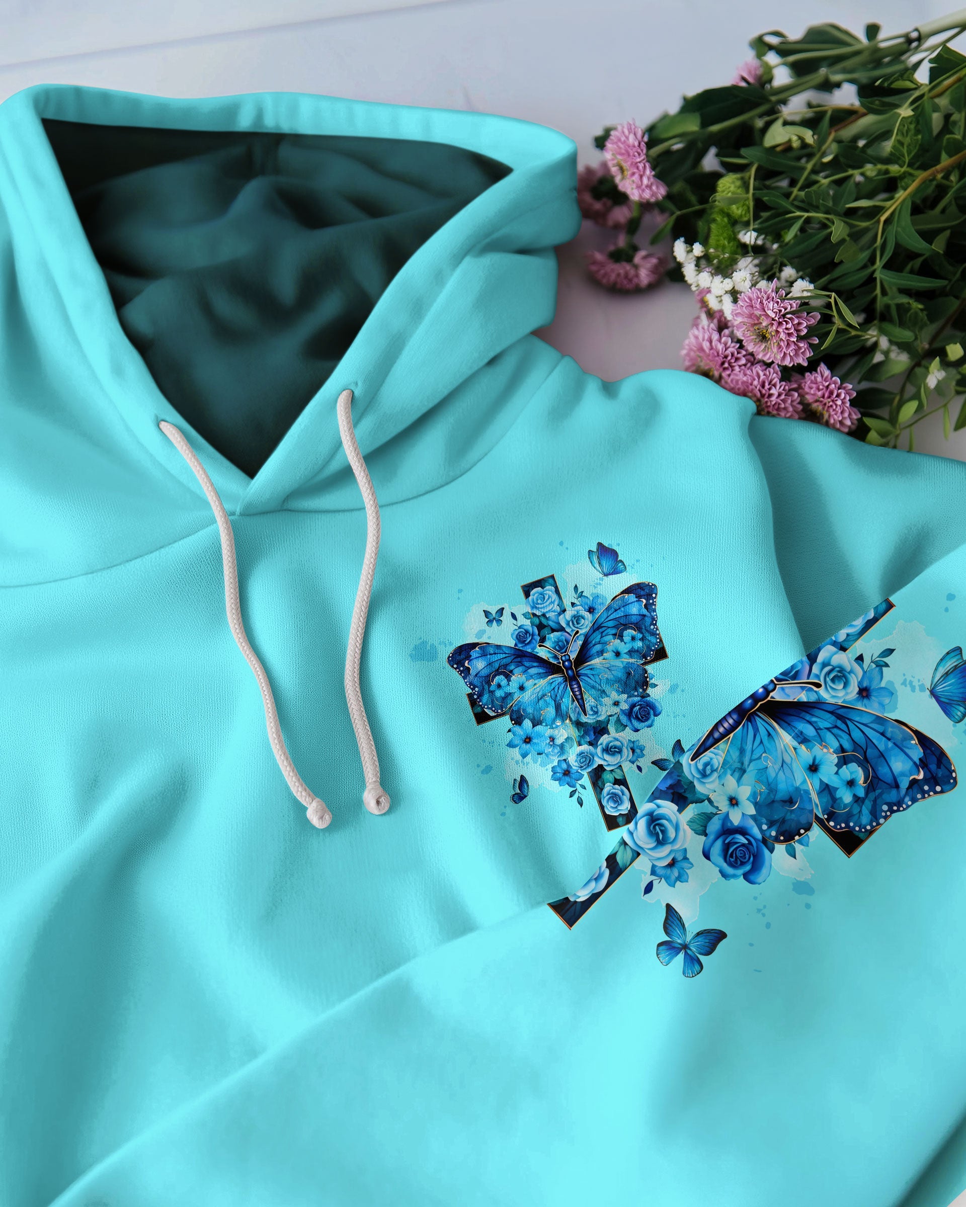 Blessed By God Loved By Jesus Cross Butterfly Women's All Over Print Shirt - Tltw1309251