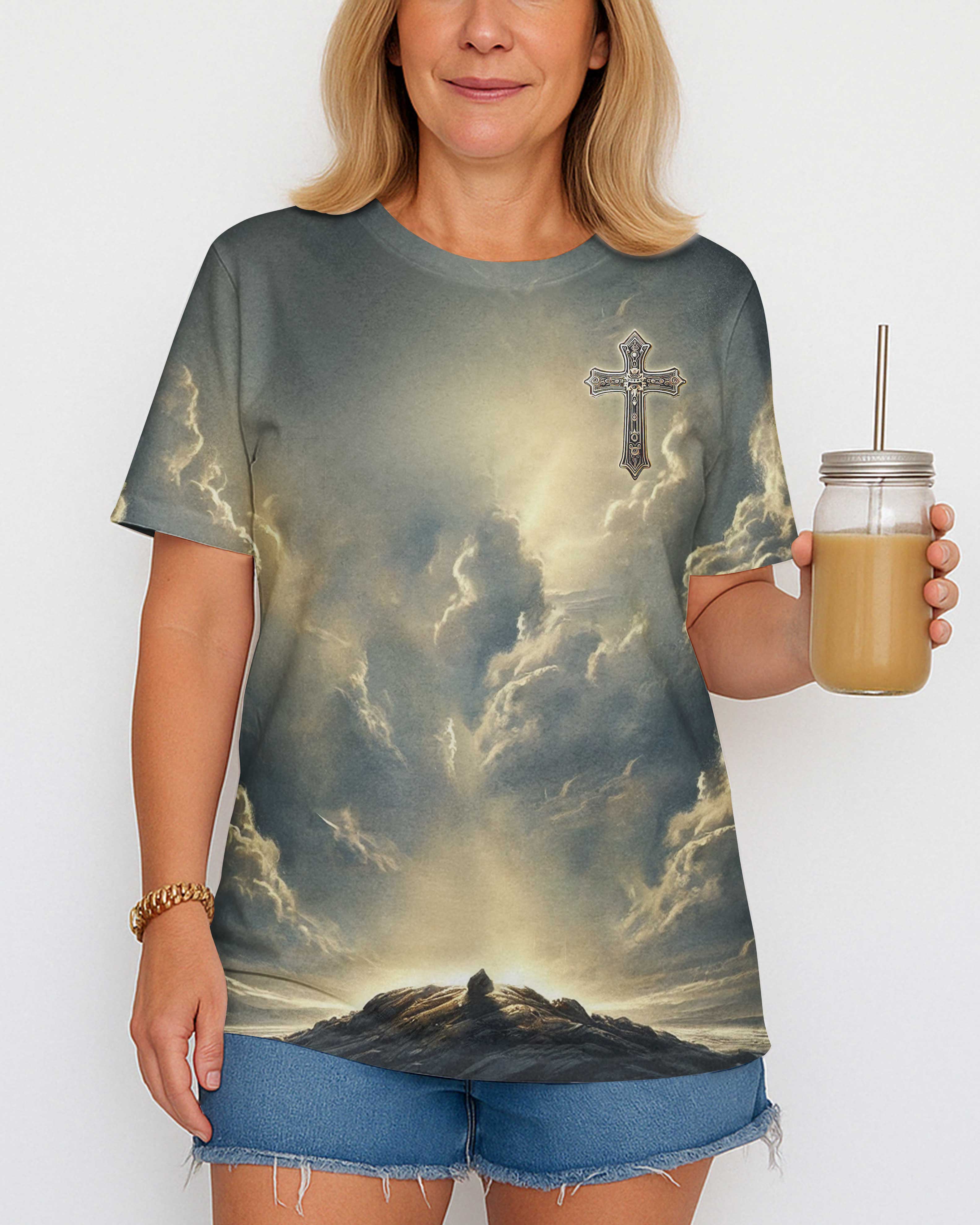 He Died For Me So I'll Live For Him All Over Print T-Shirt