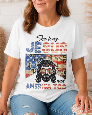 She Loves Jesus and America Too T-Shirt