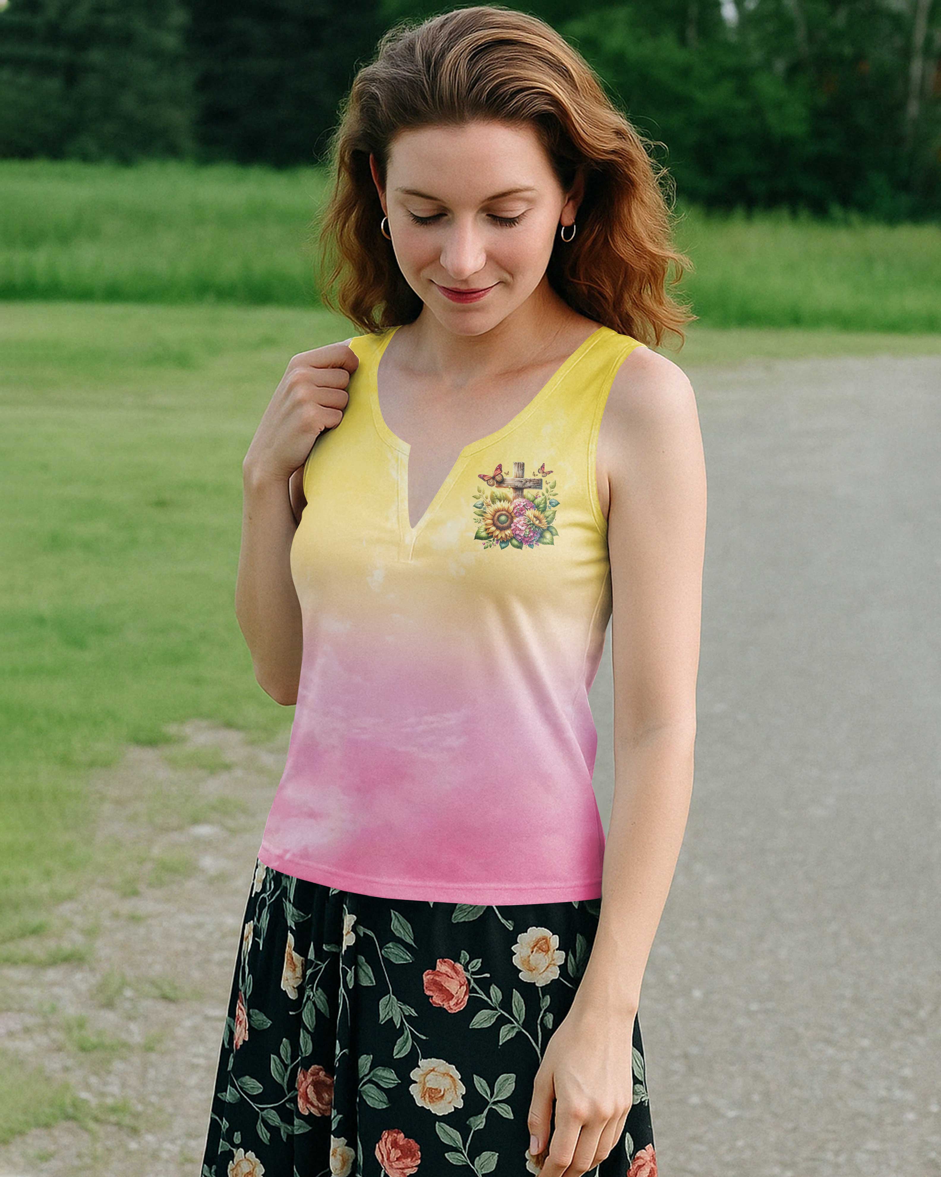 Jesus Take The Wheel All Over Print V-neck Tank Top