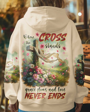 Where The Cross Stands Grace Flows And Love Never Ends Shirts