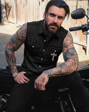 Heaven's Road For Sleevesless Denim Shirt