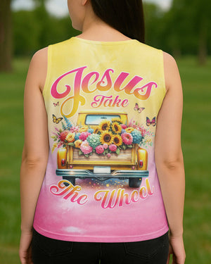 Jesus Take The Wheel All Over Print V-neck Tank Top