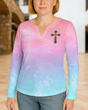 He Heals The Brokenhearted And Binds Up Their Wounds All Over Print V-neck Long Sleeves Shirt