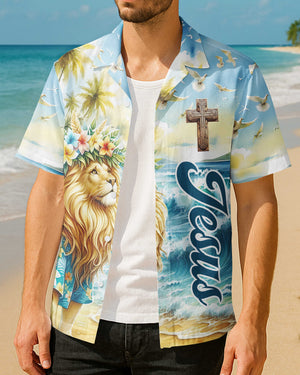 Be Strong and Courageous Jesus Lion Hawaiian Shirt