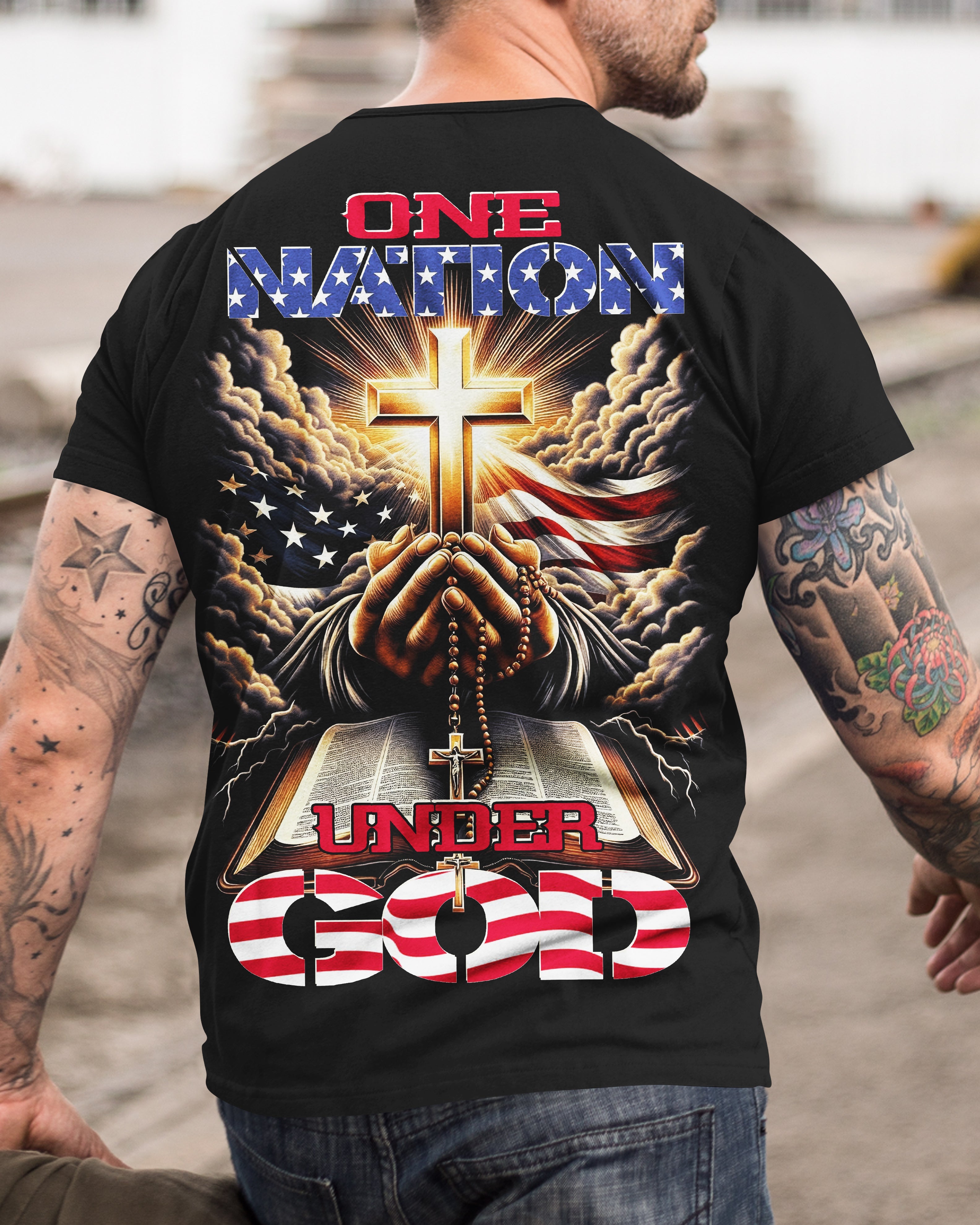 One Nation Under God All Over Print T-shirt1