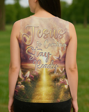 Jesus Is Coming Stay Ready All Over Print V-neck Tank Top