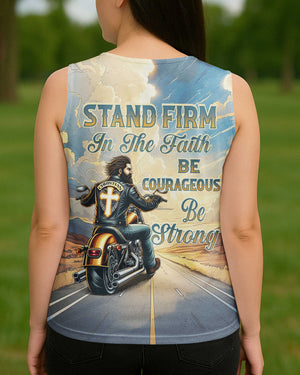 Stand Firm In The Faith Be Courageous Be Strong All Over Print V-neck Tank Top