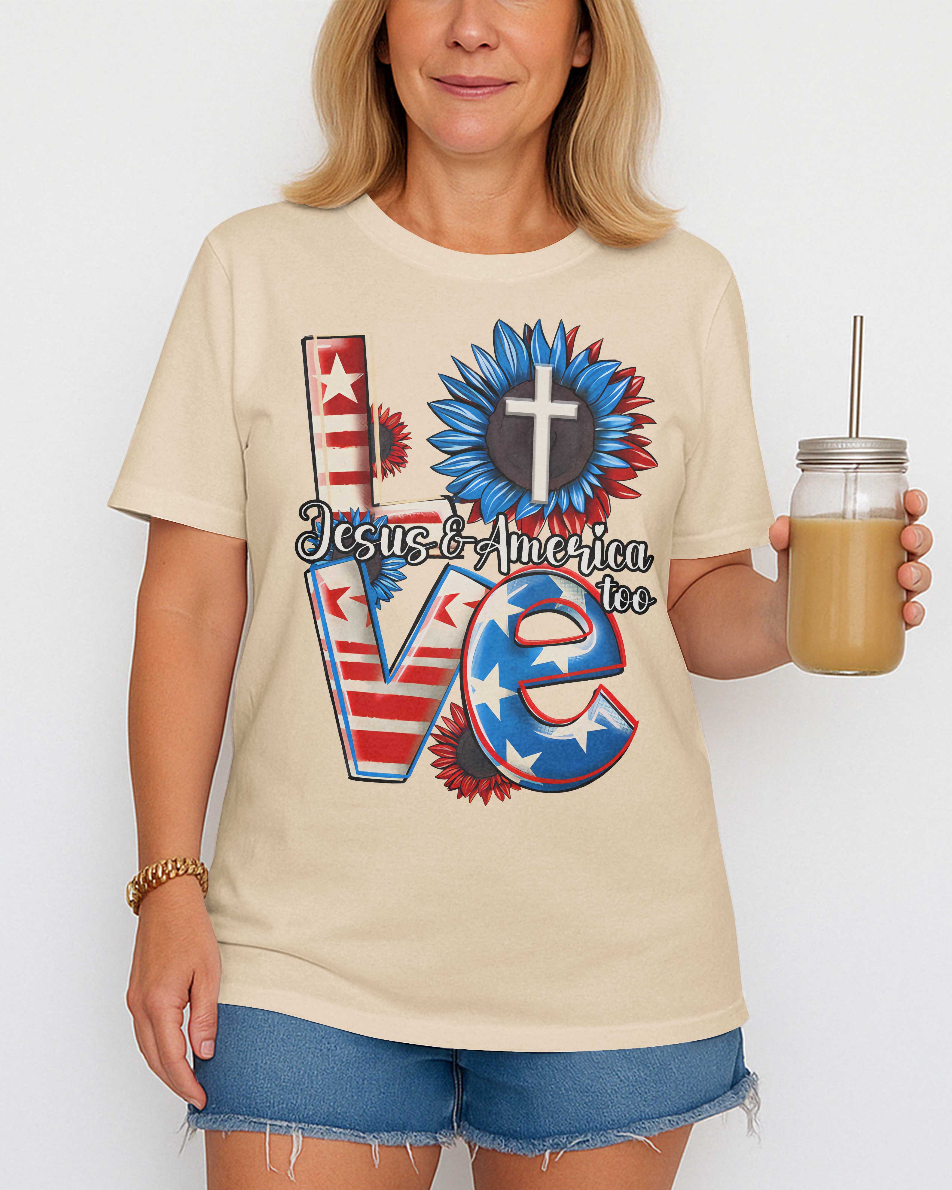 Love Jesus and America Too T-Shirt