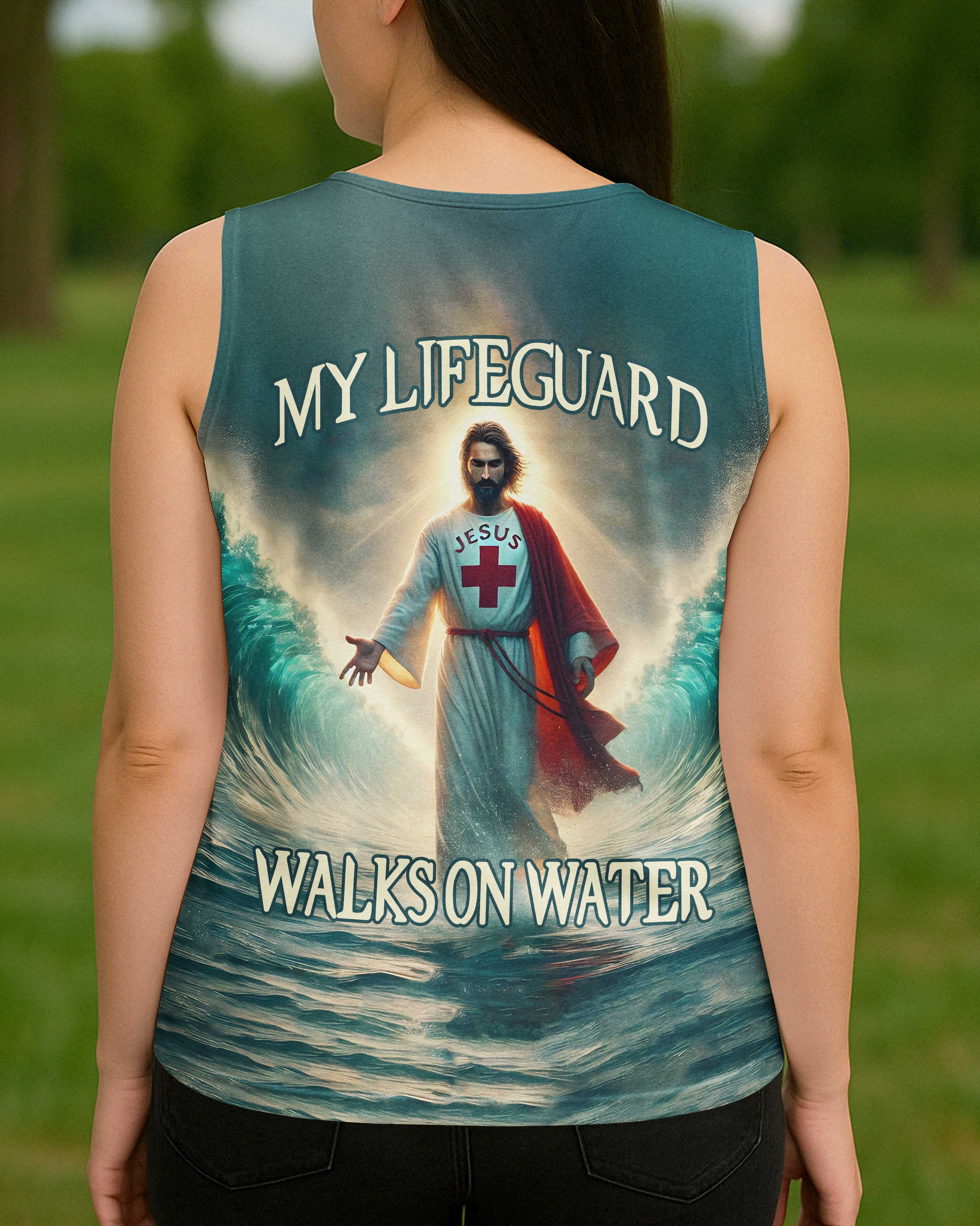 My Lifeguard Walks On Water All Over Print V-neck Tank Top