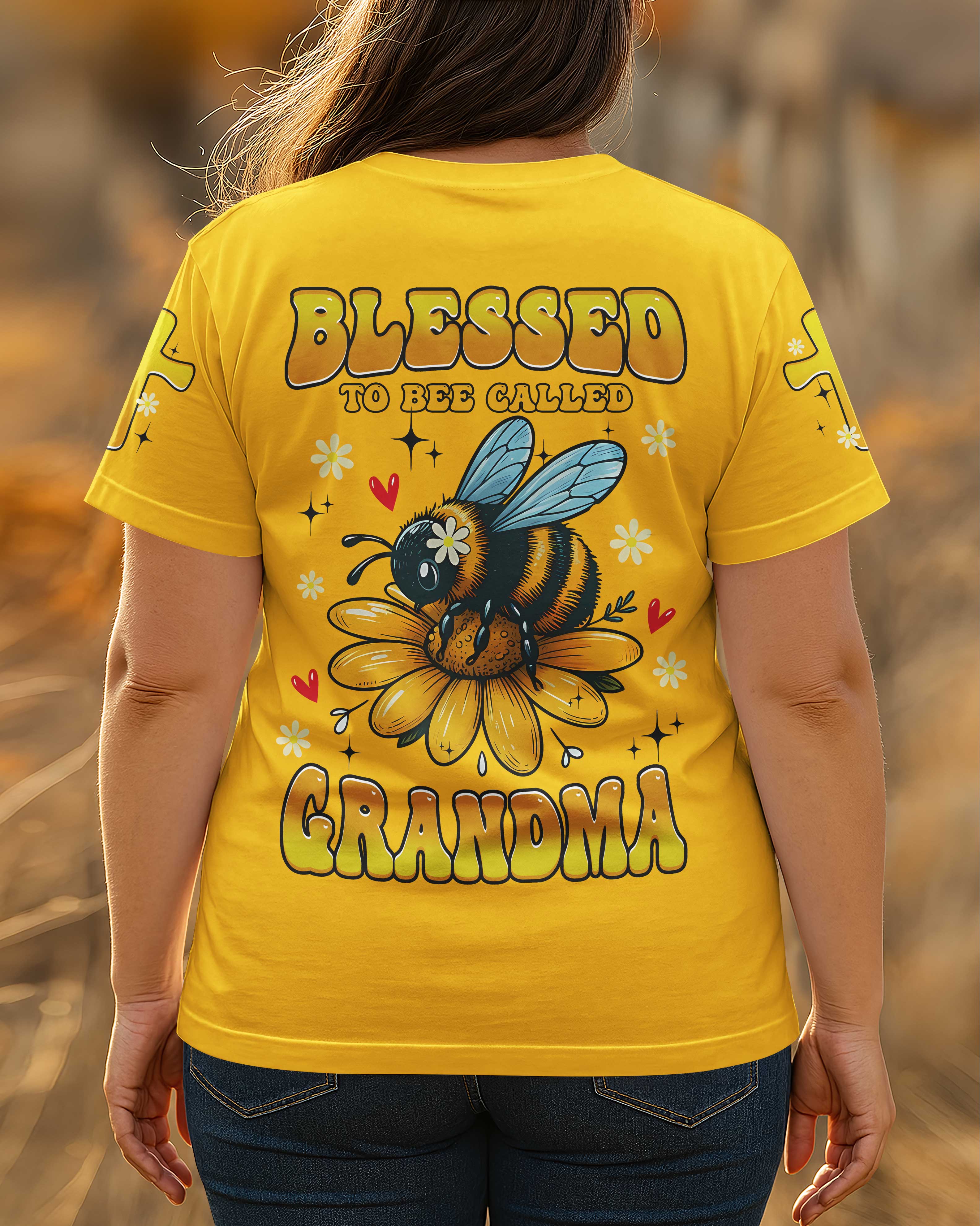 Blessed To Bee Called Grandma All Over Print T-Shirt