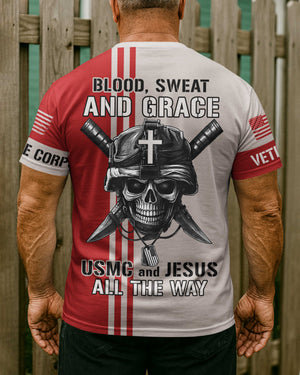 Blood, Sweet and Grace All Over Print T-Shirt