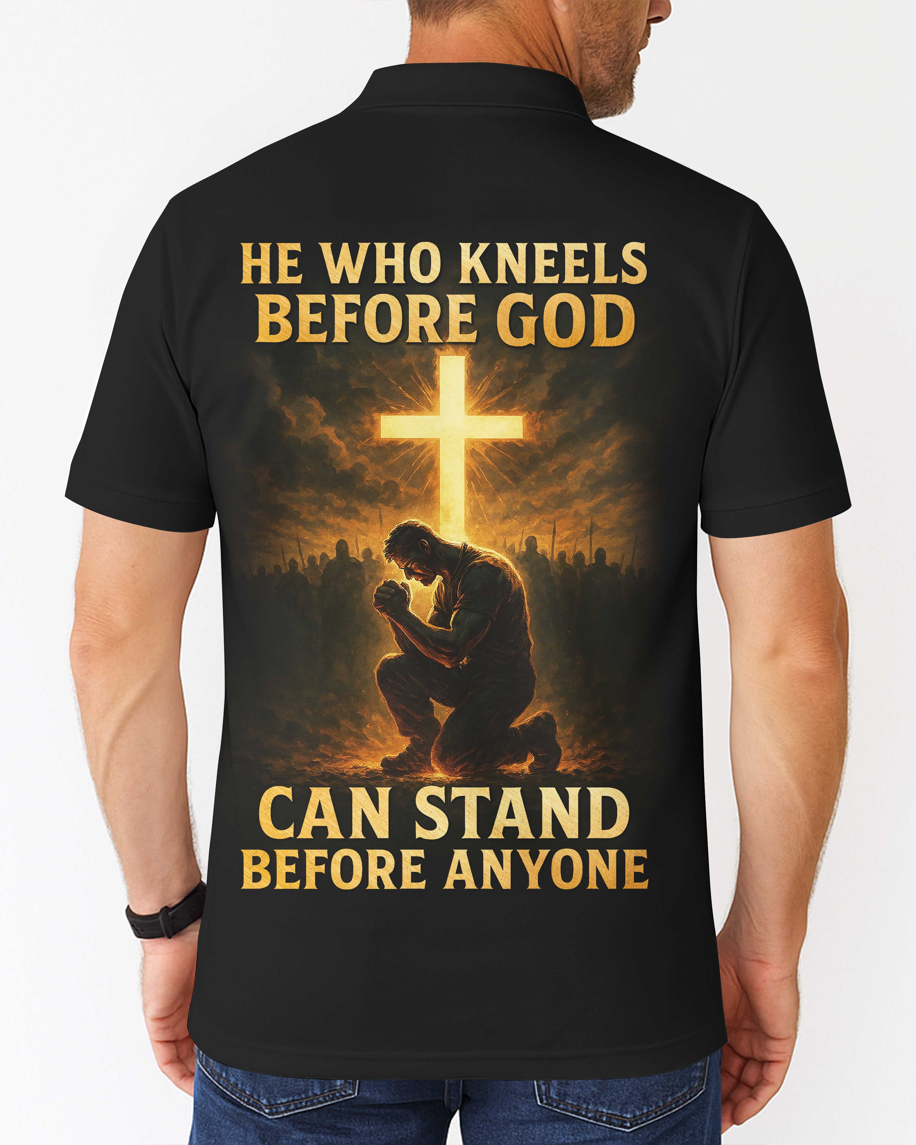 He Who Kneels Before God All Over Print Polo Shirt