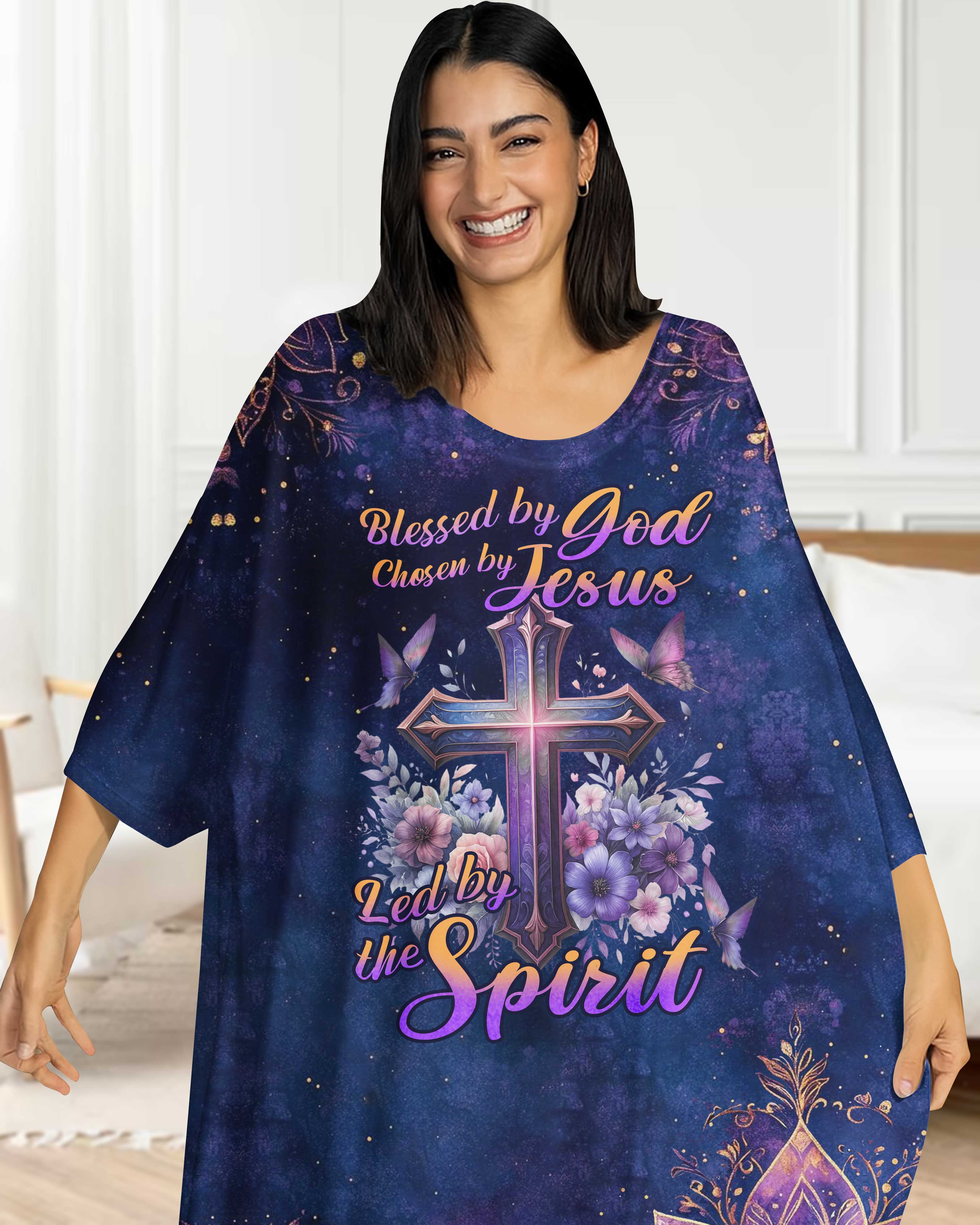 Blessed By God Chosen By Jesus All Over Print Sleep Tee