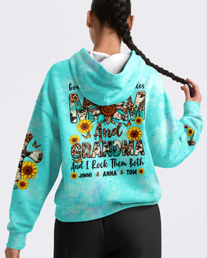 God Gifted Me Two Titles Mom And Grandma All Over Print Hoodie