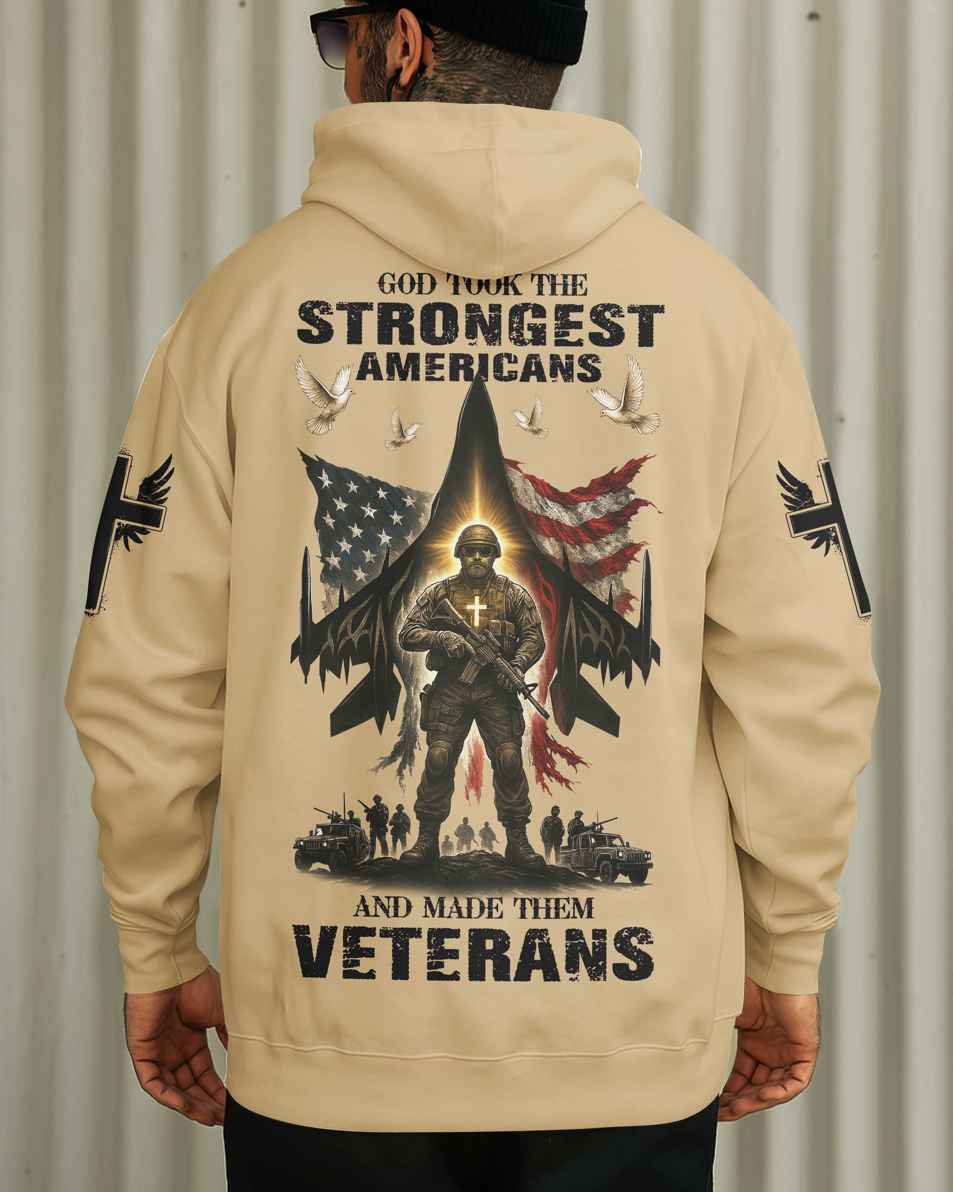 God Took The Strongest Americans All Over Print Hoodie