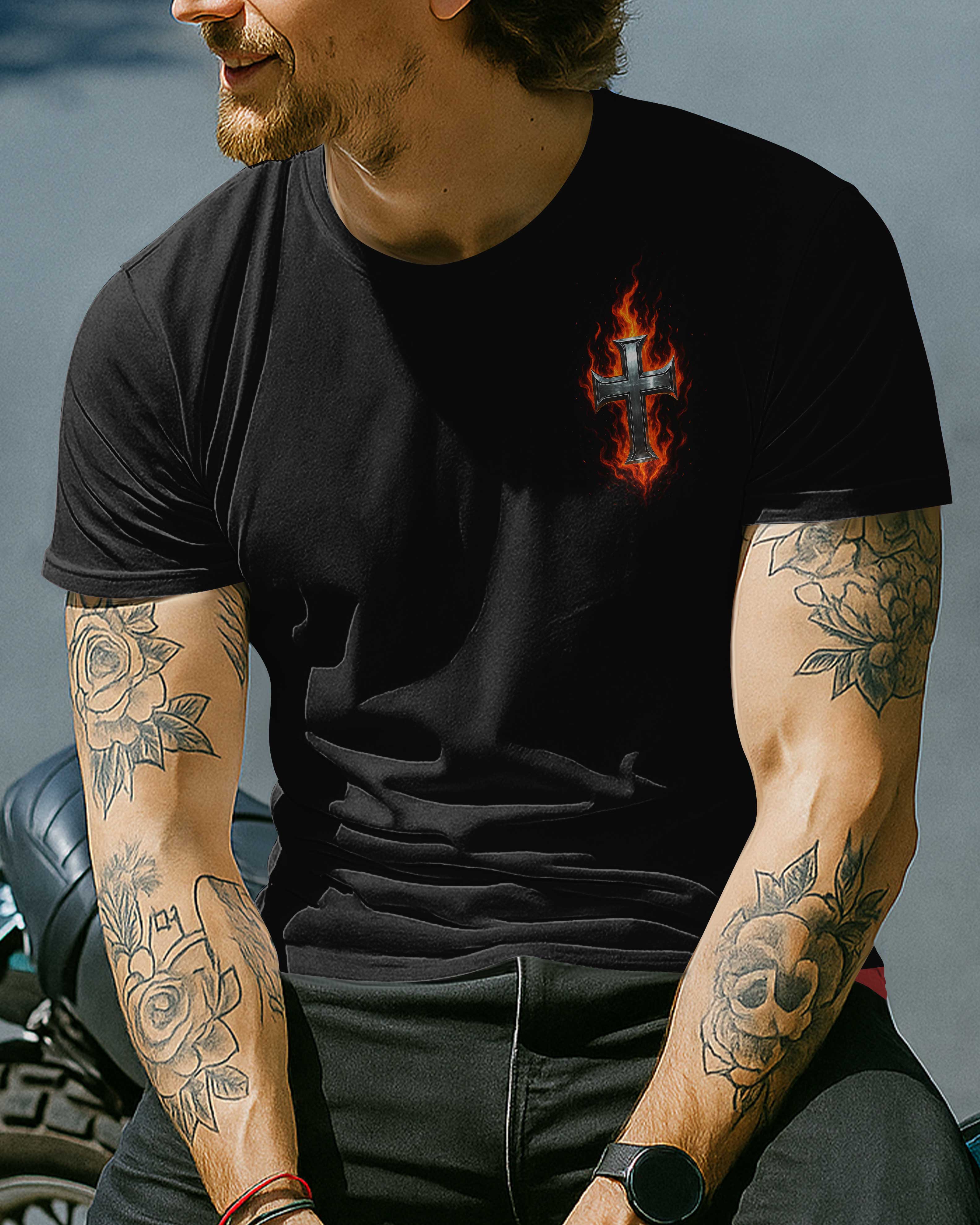 Burning Rubber Blazing Faith All Over Print T-Shirt