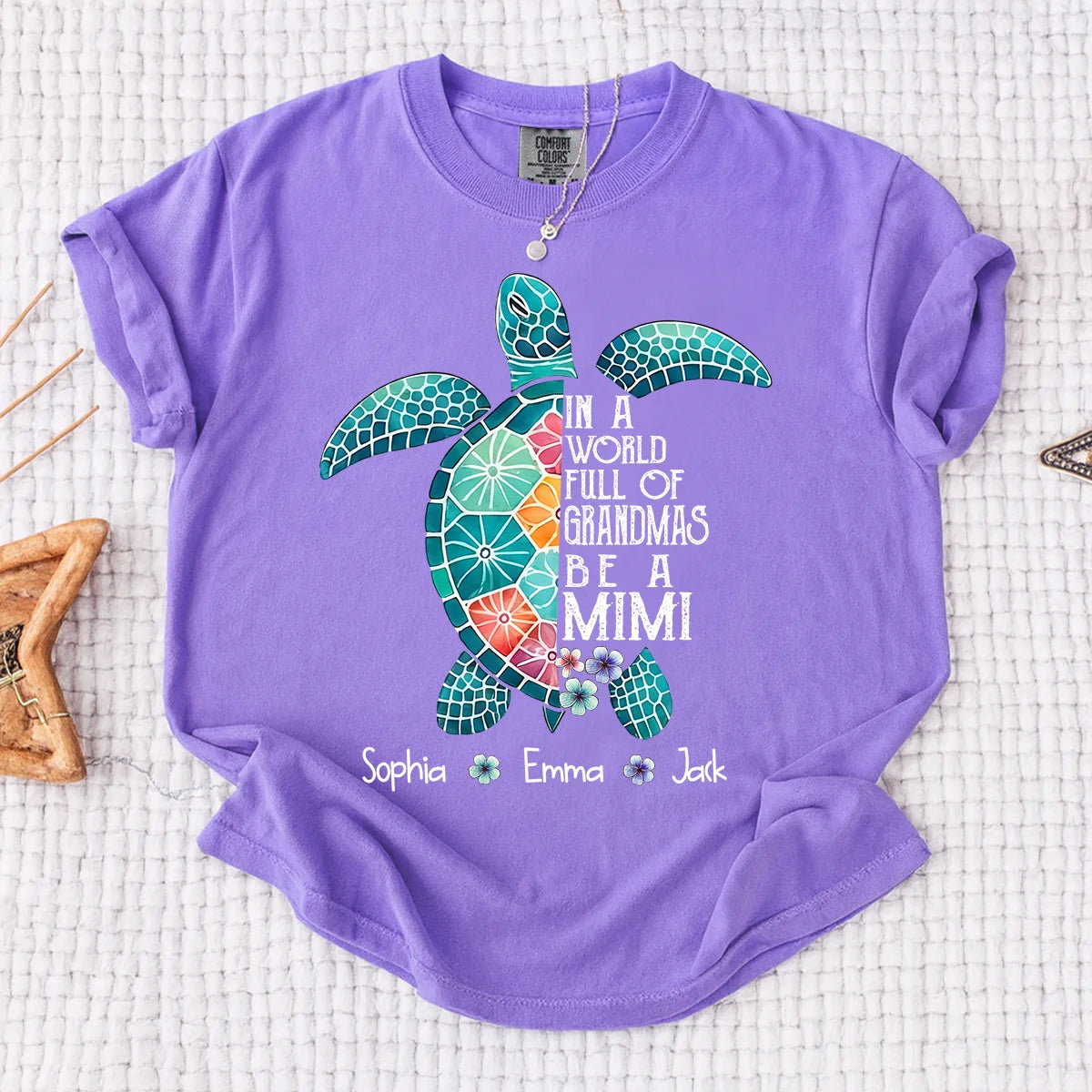 Comfort Colors Mimi Sea Turtle Shirt - Violet personalized