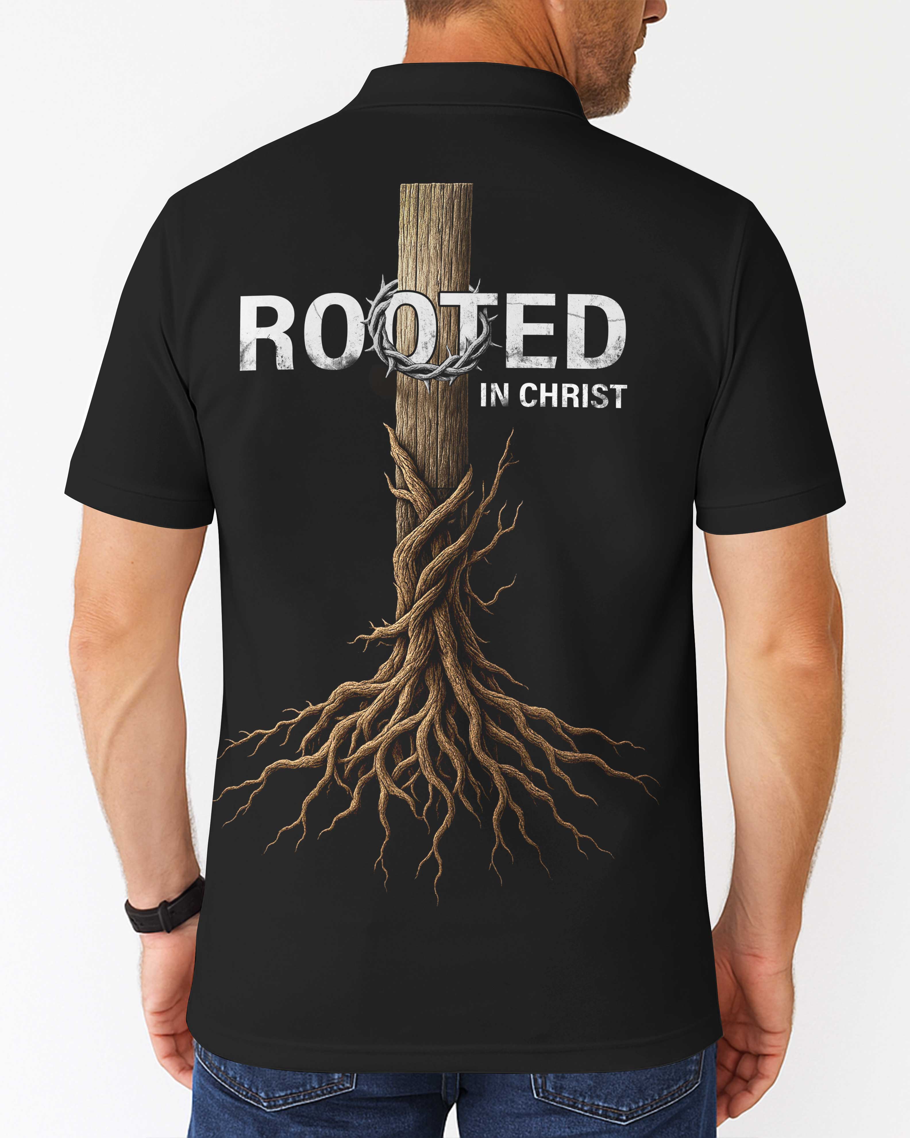 Rooted In Christ All Over Print Polo Shirt
