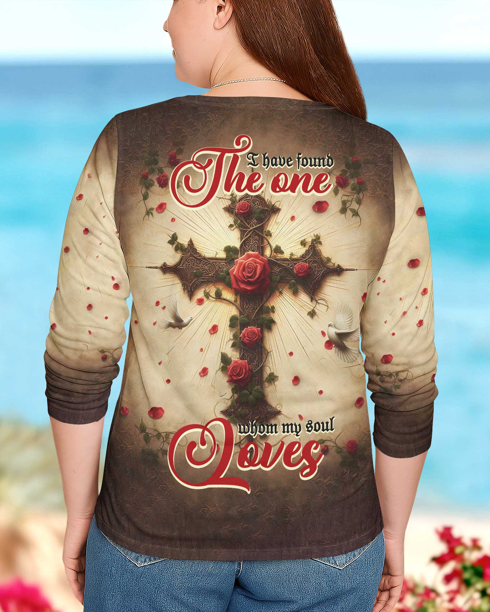 I Have Found The One Whom My Soul Loves All Over Print V-neck Long Sleeves Shirt