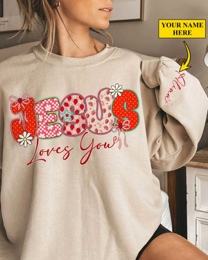Jesus Loves You Sweater Gift, Summer Strawberry, Christian Gift, Bible Verse Sweater