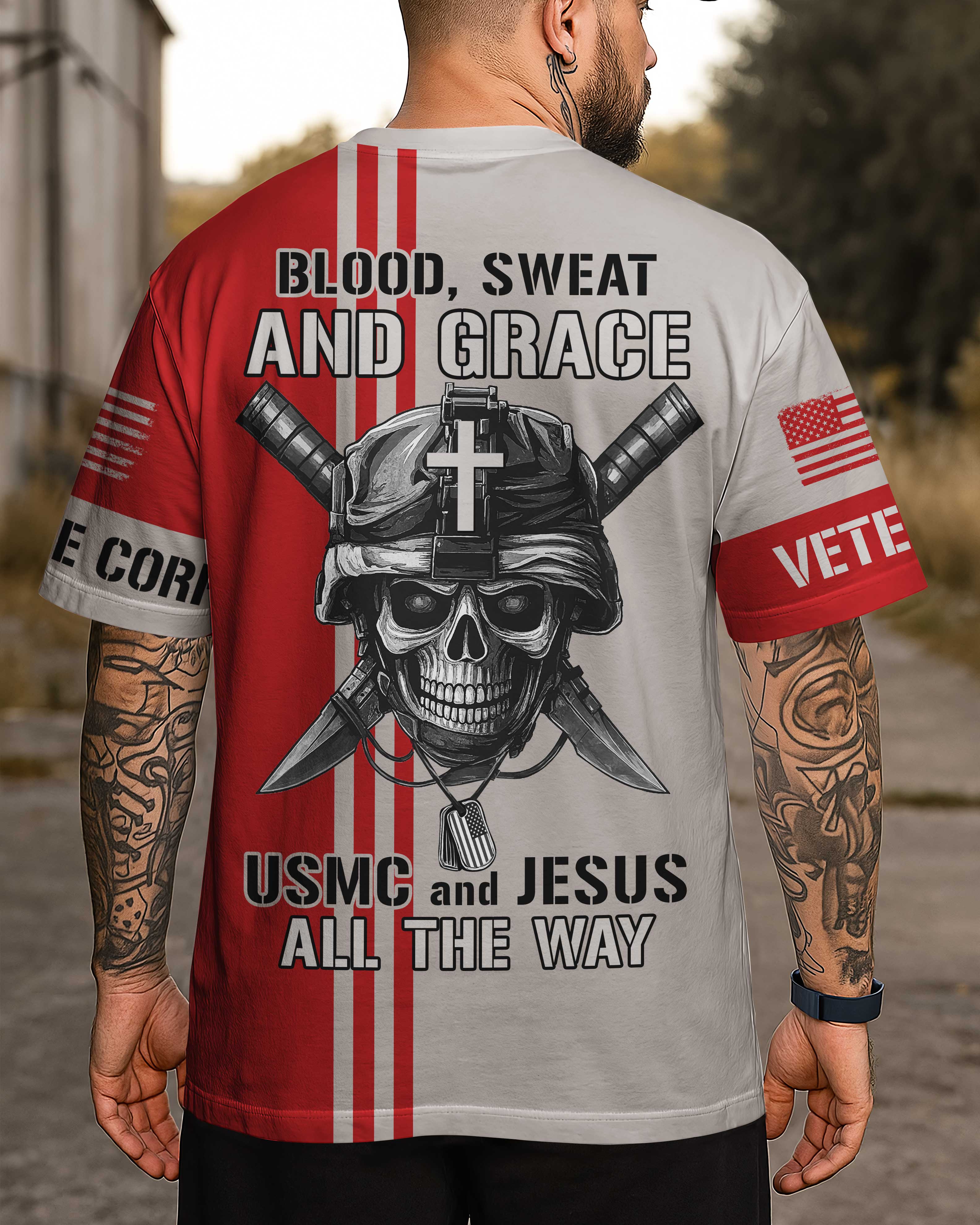 Blood, Sweet and Grace All Over Print T-Shirt