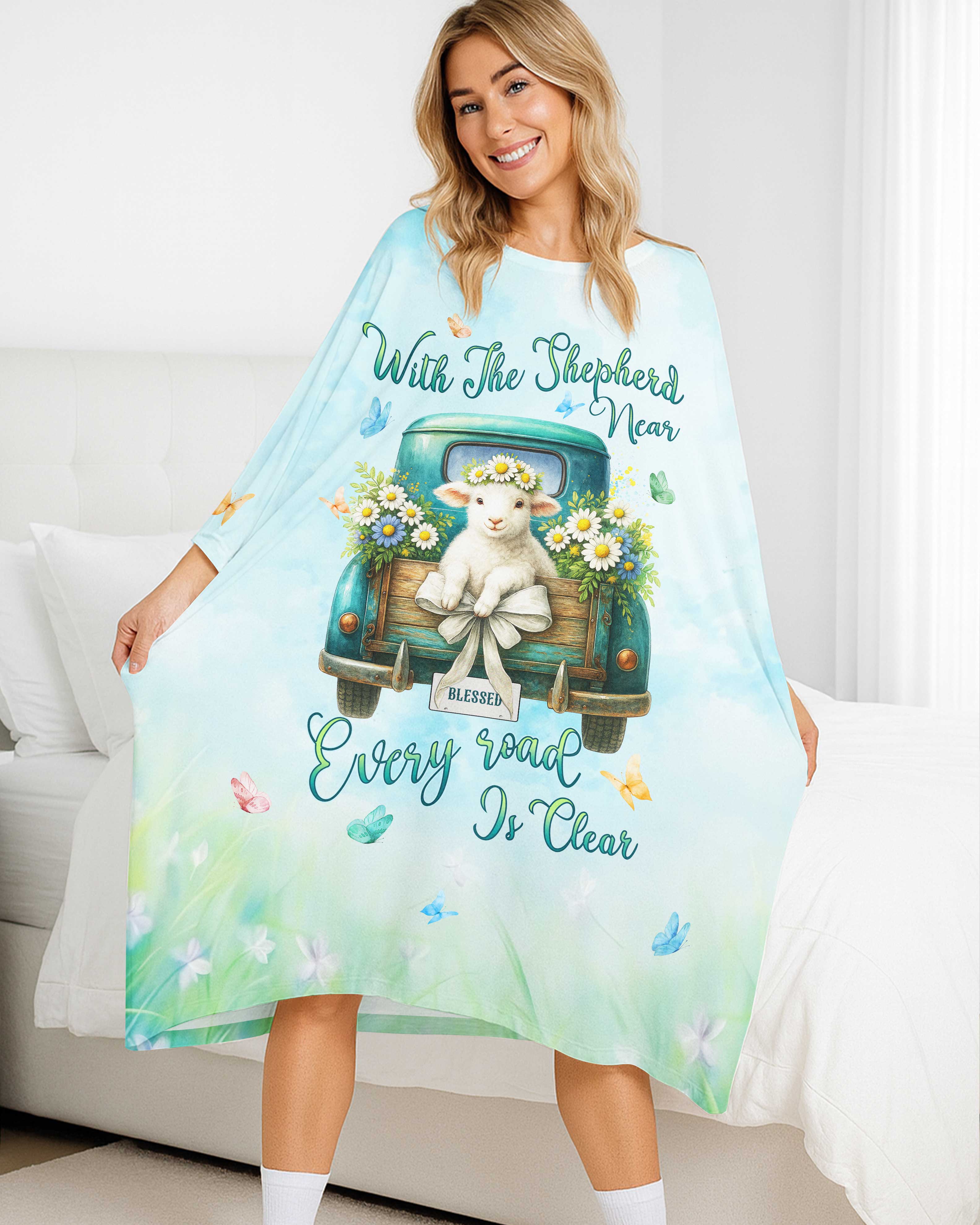 With The Shepherd Near All Over Print Sleep Tee