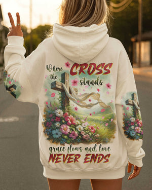 Where The Cross Stands Grace Flows And Love Never Ends Shirts