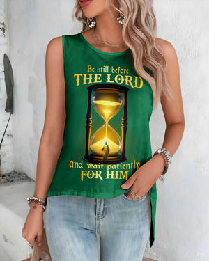 Be Still Before The Lord Cut Out Wrap Back Tank Top