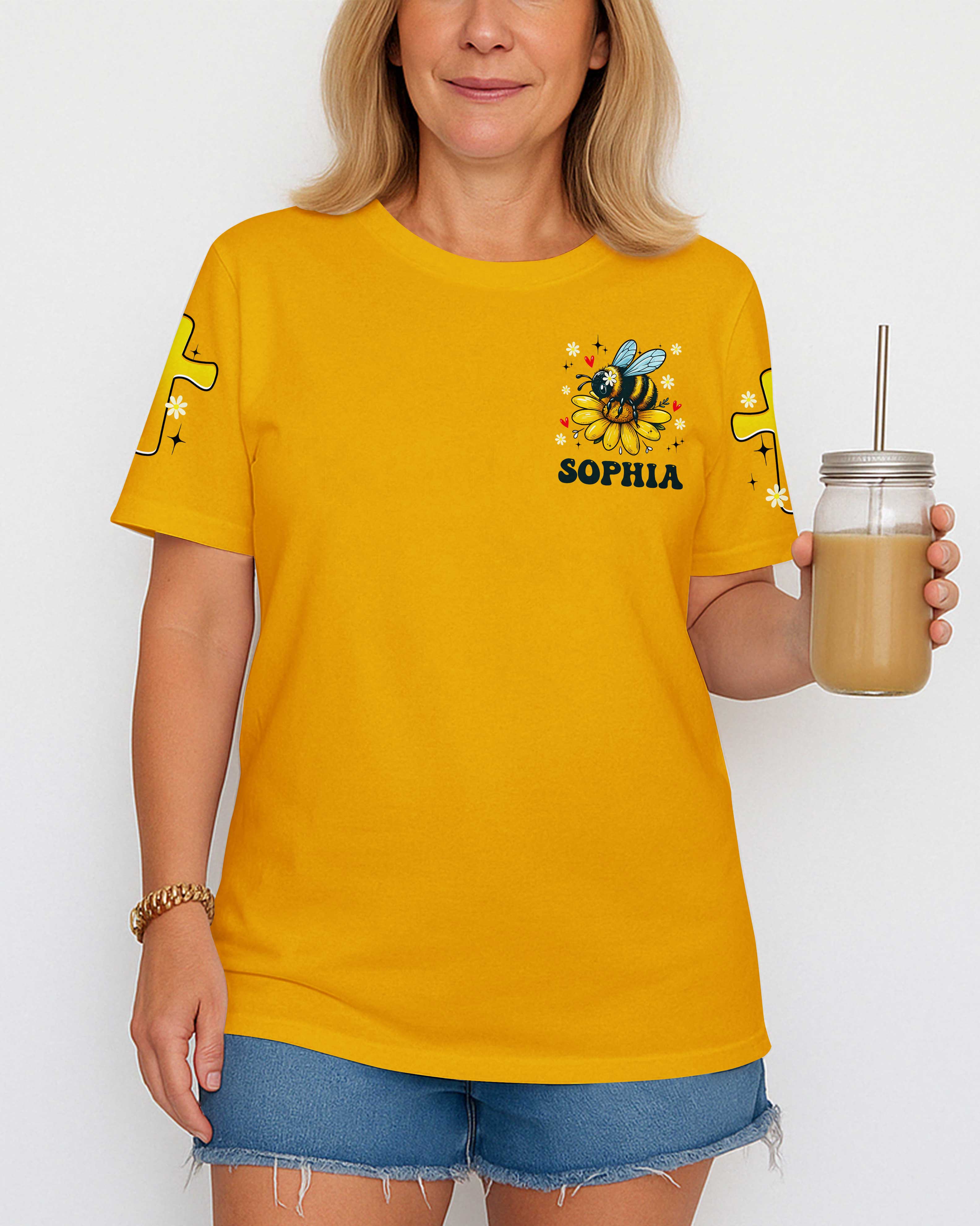 Blessed To Bee Called Grandma All Over Print T-Shirt