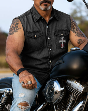 Heaven's Road For Sleevesless Denim Shirt