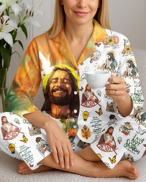 Tropical Theme Jesus Button Pajamas