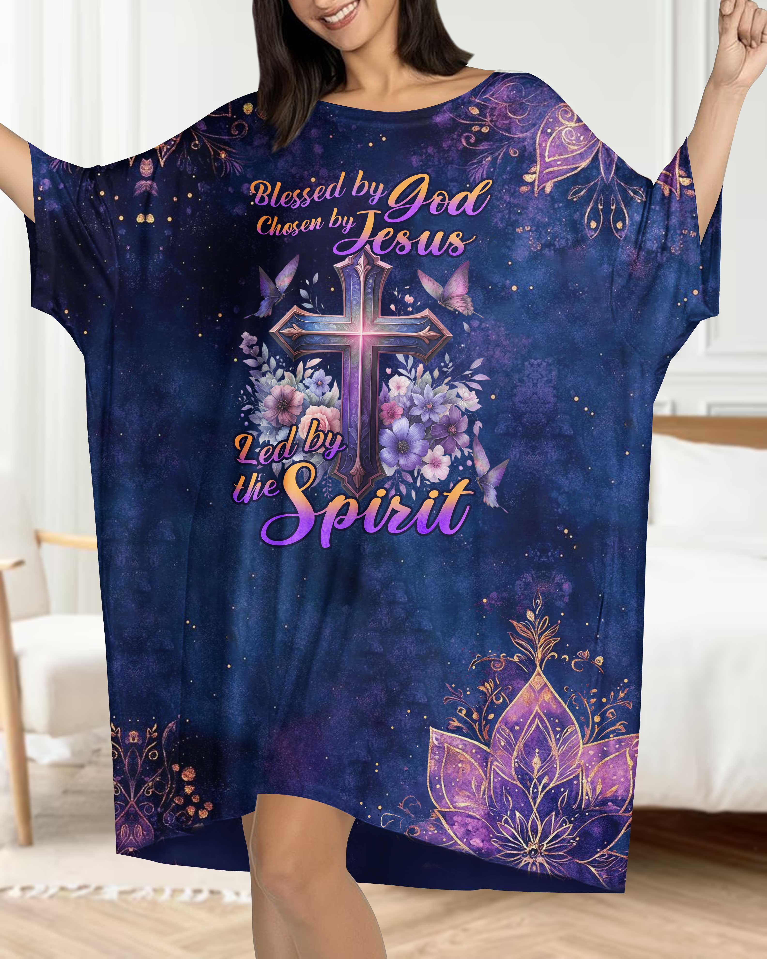 Blessed By God Chosen By Jesus All Over Print Sleep Tee