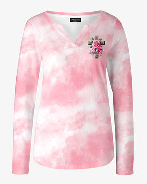 Jesus Take The Wheel All Over Print V-neck Long Sleeves Shirt