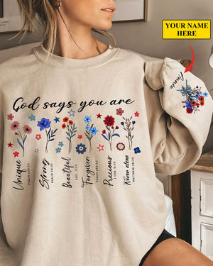 God Says You Are Sweater, Floral Christian Sweater, Personalized Bible Sweater