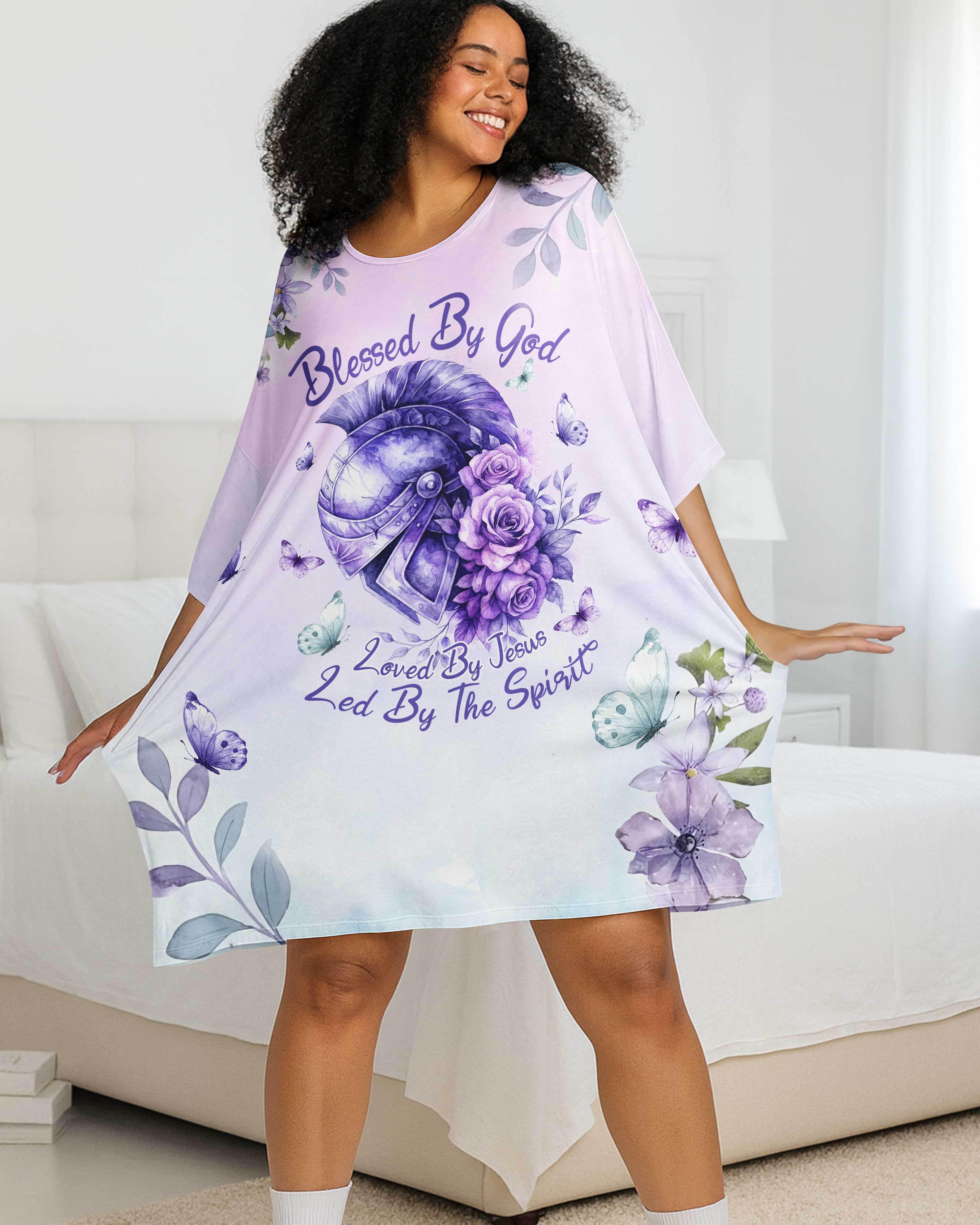 Blessed By God All Over Print Sleep Tee