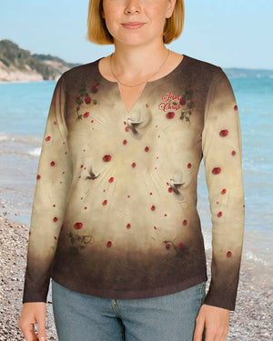 I Have Found The One Whom My Soul Loves All Over Print V-neck Long Sleeves Shirt