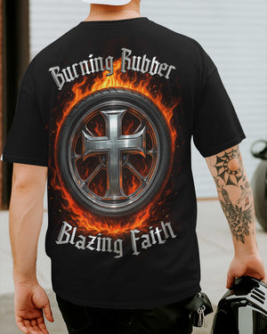Burning Rubber Blazing Faith All Over Print T-Shirt