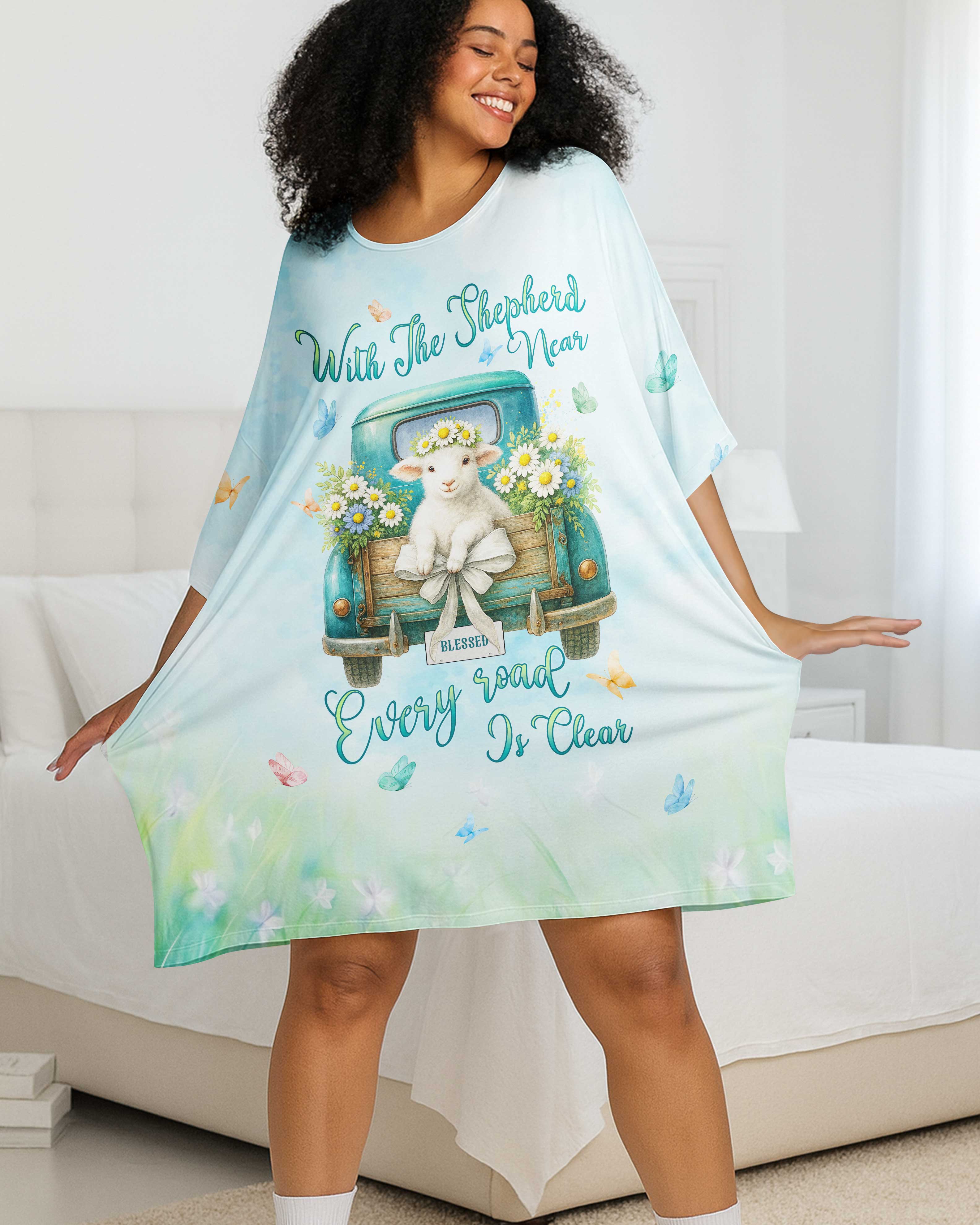 With The Shepherd Near All Over Print Sleep Tee