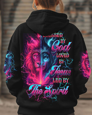 Blessed By God Loved By Jesus Lion Warrior Women's All Over Print Shirt - Tltw1209253