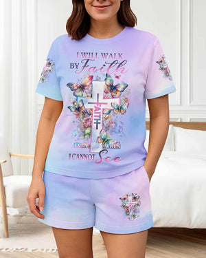 I Will Walk By Faith Even When I Cannot See All Over Print Summer Set