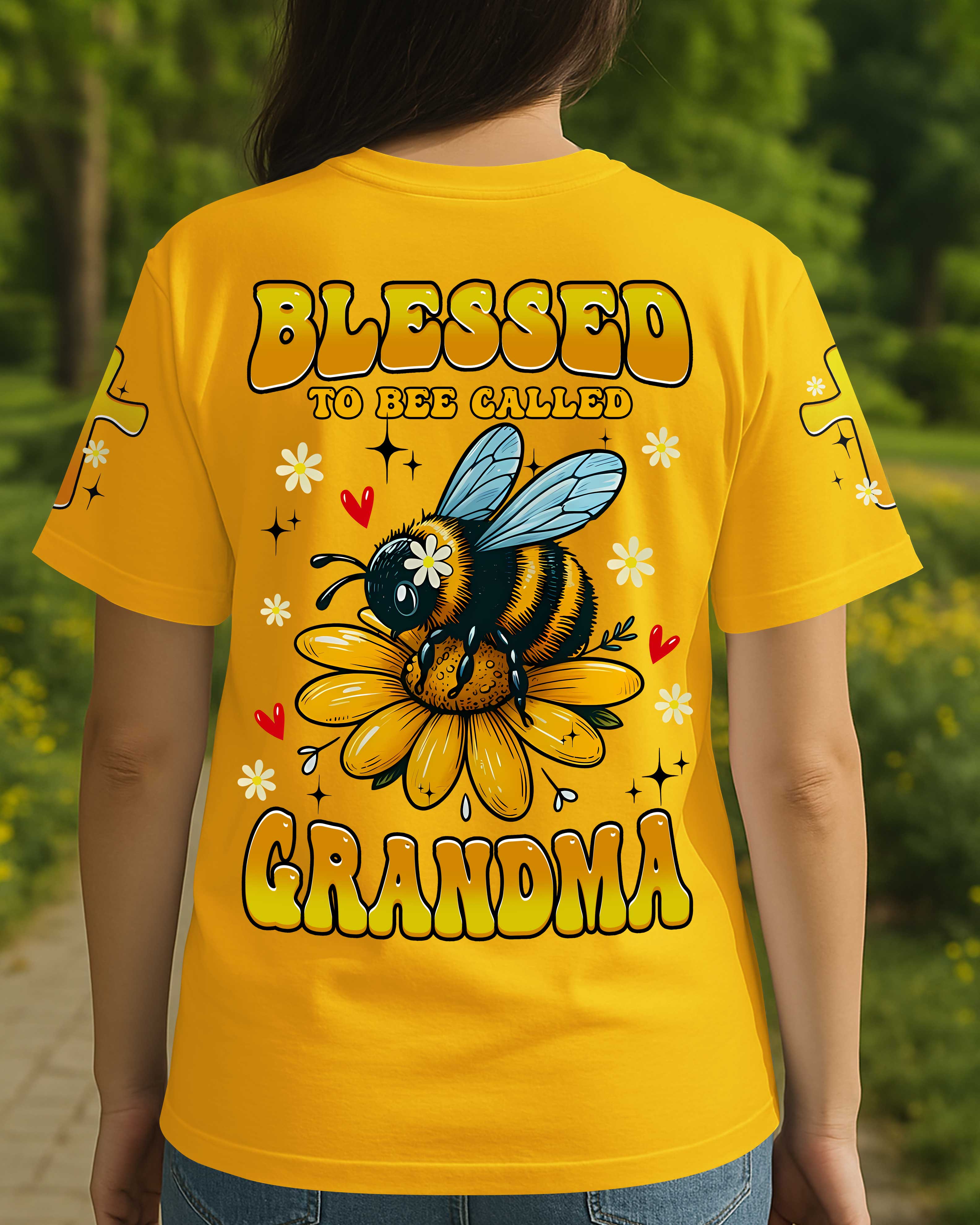 Blessed To Bee Called Grandma All Over Print T-Shirt