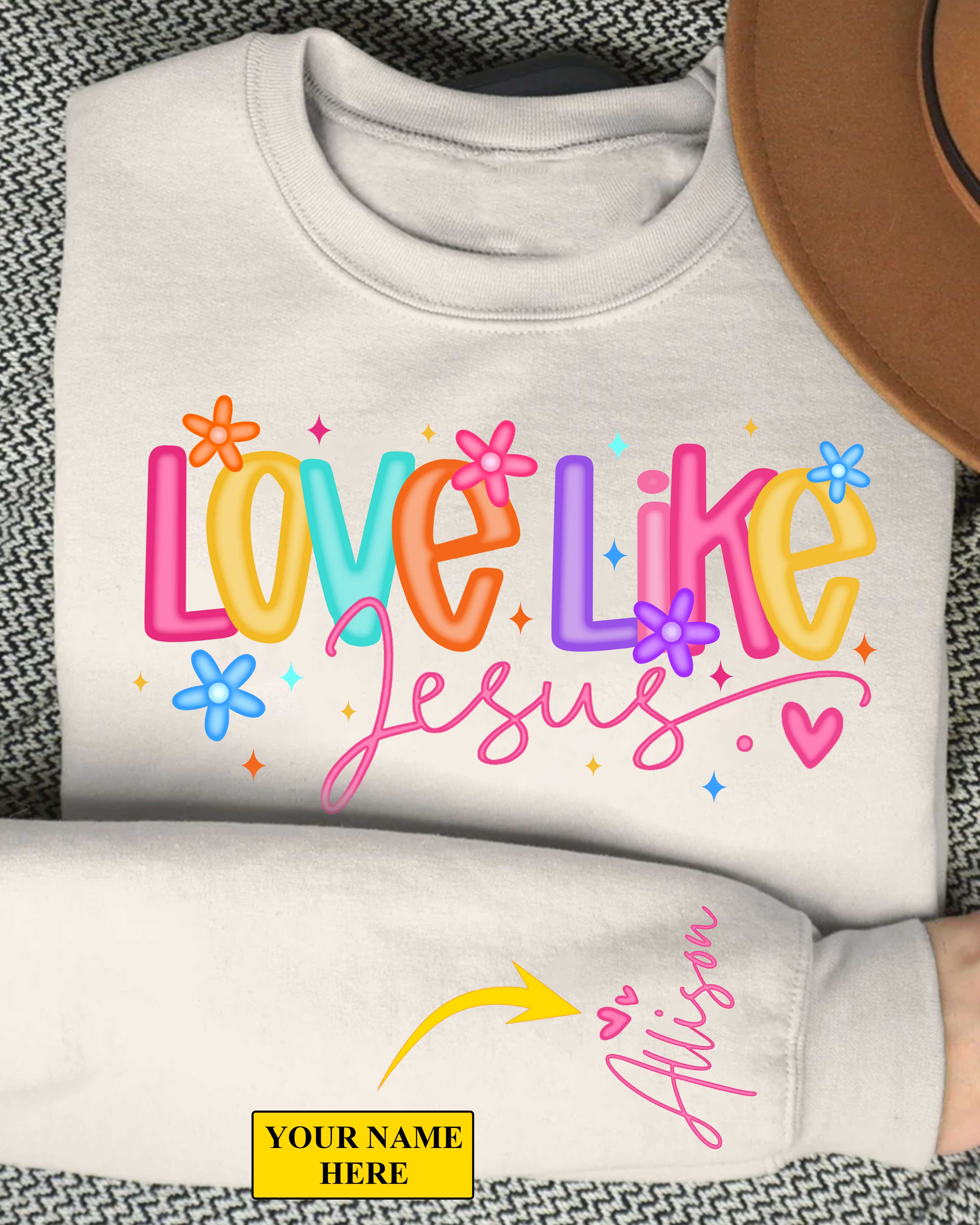 Love Like Jesus Sweater For Her, Faith Sweater, Bible Verse, Christian Gift